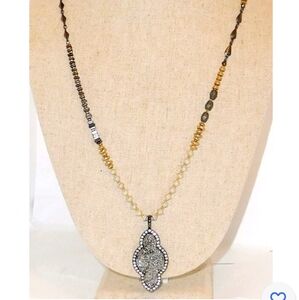 Stella & Dot Relic Druzy stone necklace
